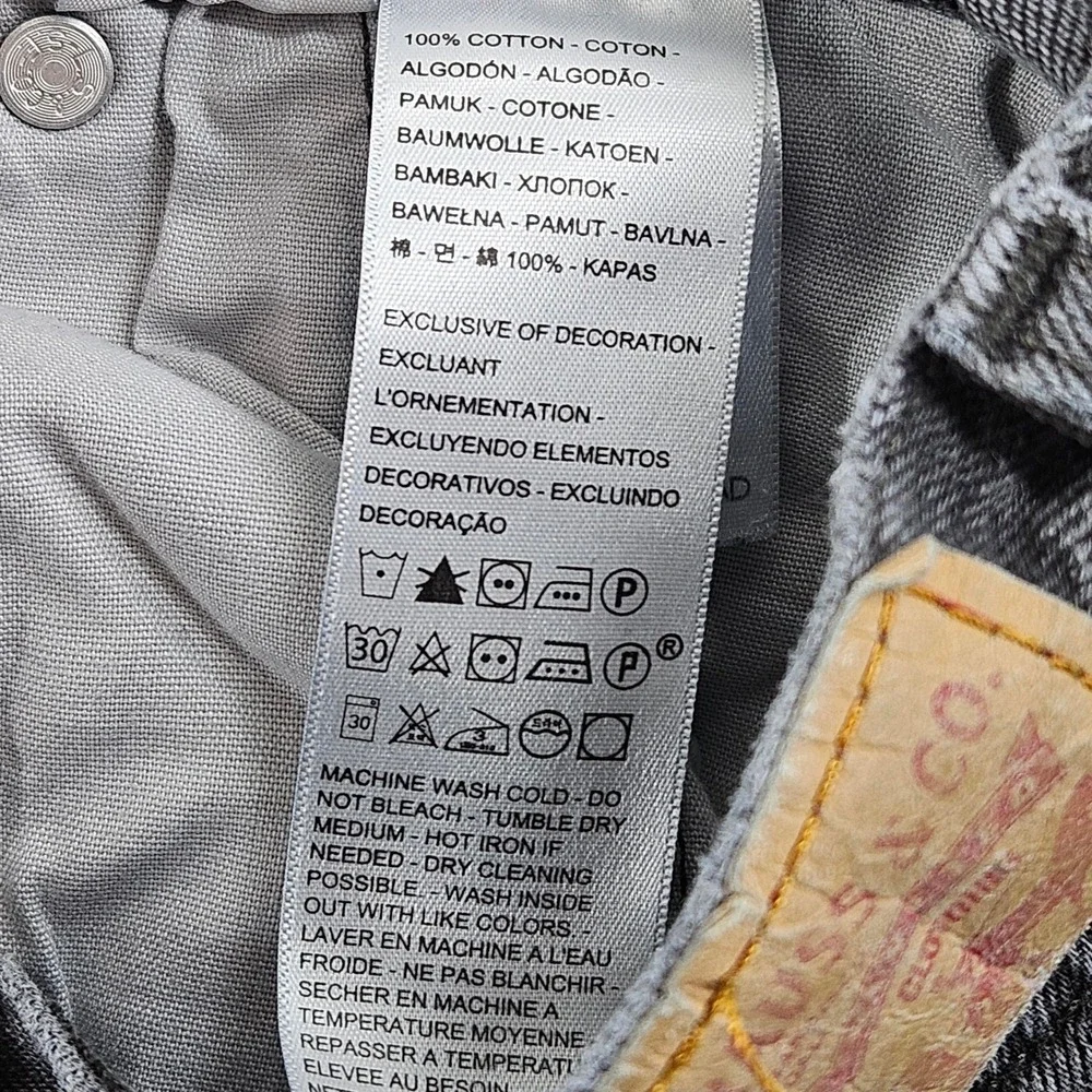 Levis Shorts Womens 25 Black 501 Black Denim Jean Cutoff Frayed Hem Beach - Picture 5 of 16